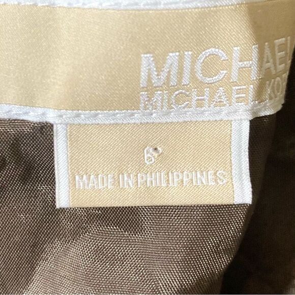 Michael Michael Kors Size 6 Brown Plaid Midi Dress - Picture 11 of 12